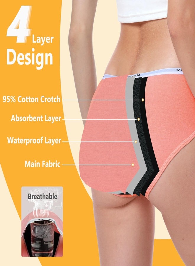 Mesachy Teen Girls Period Underwear for Heavy Flow High Absorbency Kids Period Panties Leakproof Soft Cotton Briefs - Image 3